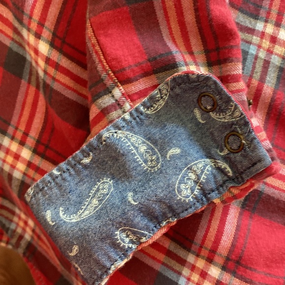 JACHS Girlfriend "Bea" Plaid Flannel Western Shirt w Pearl Snaps + MEASUREMENTS - Picture 5 of 11